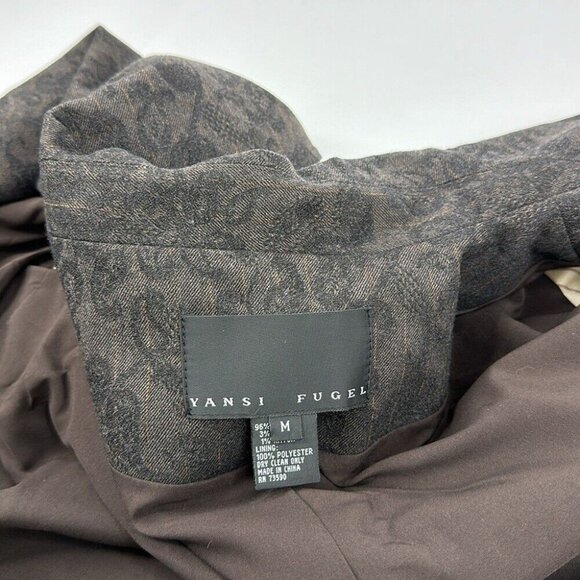 Yansi Fugel Women's Brown Paisley Striped Career Blazer‎ Skirt Suit M-C38/8-W30 - Picture 10 of 14